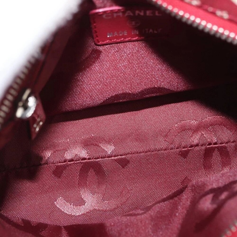 CHANEL Bycy Pouch Canvas Red CC Auth yk19768 - Picture 14 of 16